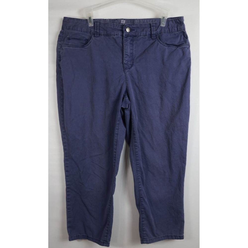 Liz Claiborne Women's Blue Pants Cropped Ankle Stretch Size 8